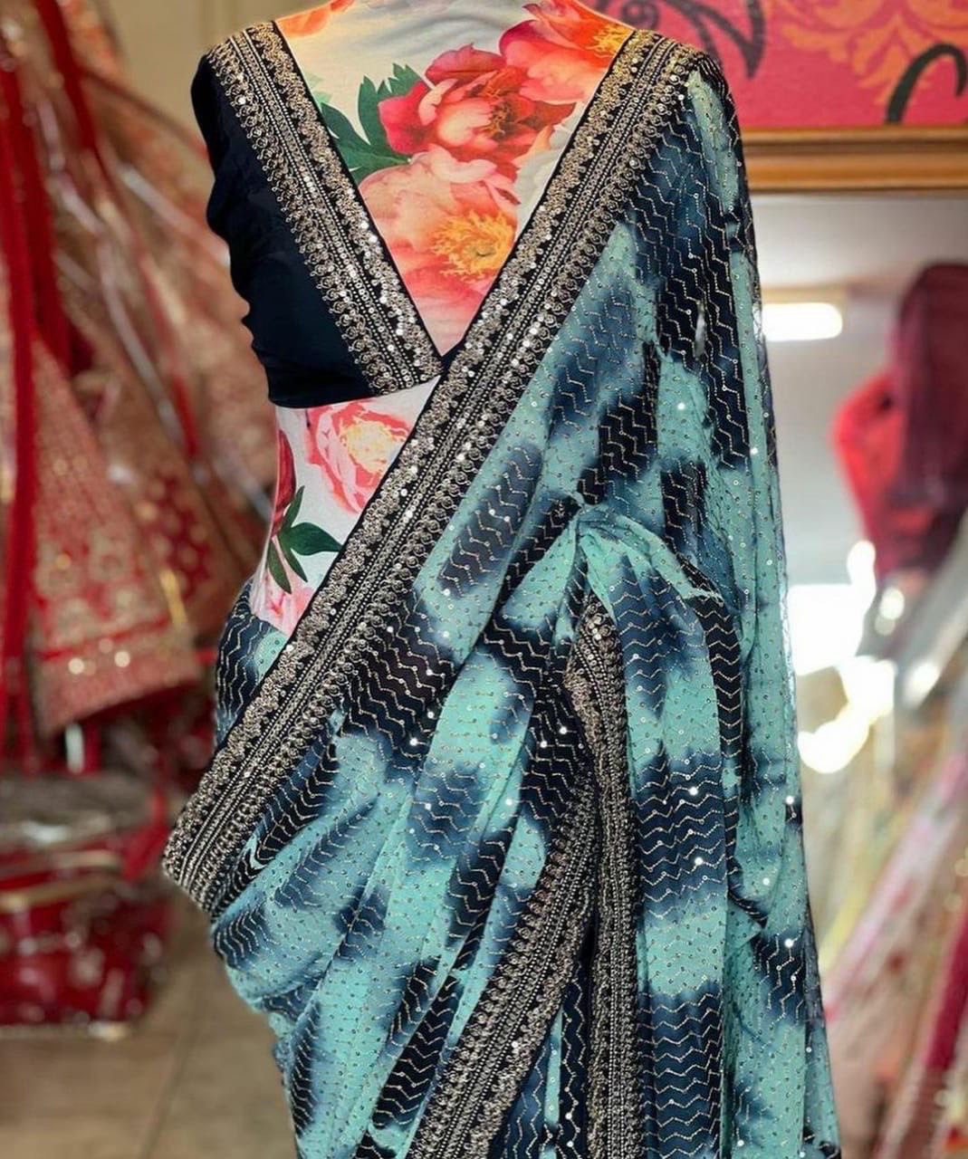 Sibbori Print in heavy Georgette Fabrics&nbsp;